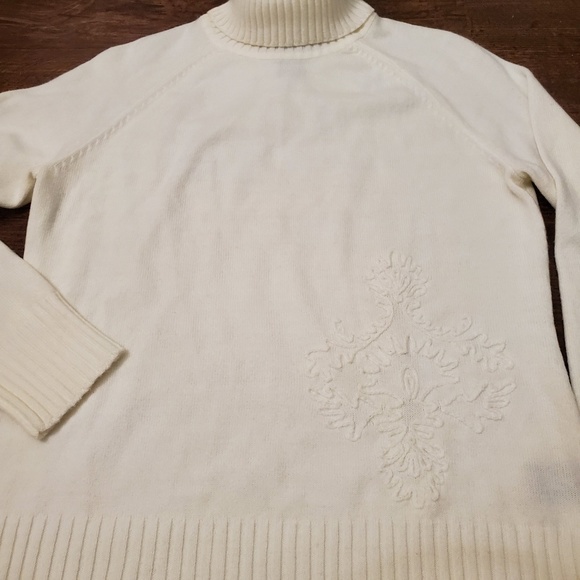 3 for $15 / Off-White Turtleneck Petite Sweater - Picture 3 of 6